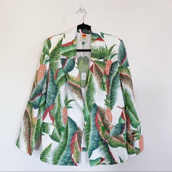 FARM RIO Forest Palm Linen Blazer - Picture 9 of 13